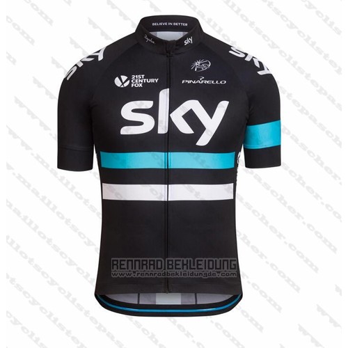 2016 Fahrradbekleidung Sky Blau und Shwarz Trikot Kurzarm und Tragerhose